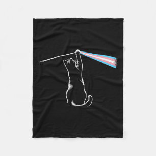 Cat Rock Music Trans Pride Lgbt Transgender Cat Lo Fleece Blanket