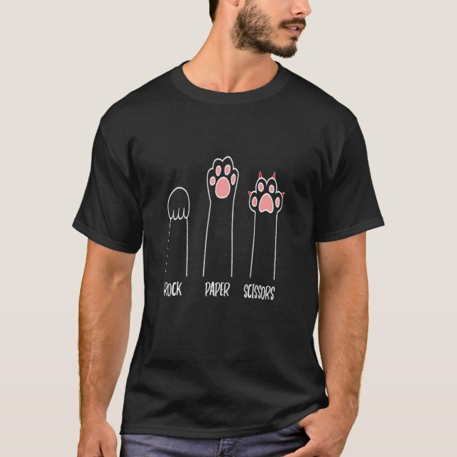 Cat Rock Paper Scissors T-Shirt (Front)