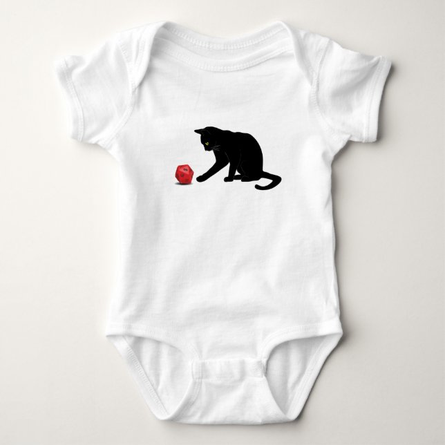 Cat Rolling Dice RPG Role Playing Games Baby Bodysuit (Front)