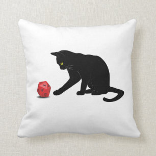 Cat Rolling Dice RPG Role Playing Games Cushion