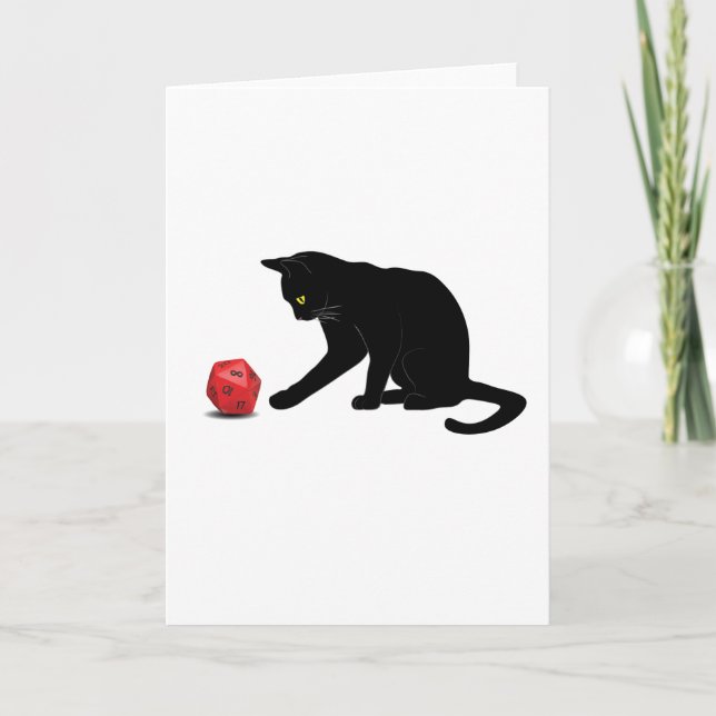 Cat Rolling Dice RPG Role Playing Games Gaming Lov Card (Front)