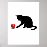 Cat Rolling Dice RPG Role Playing Games Gaming Lov