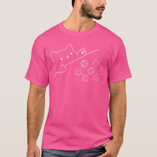 Cat Rolling Dice RPGabletop Games D20abletop frien T-Shirt