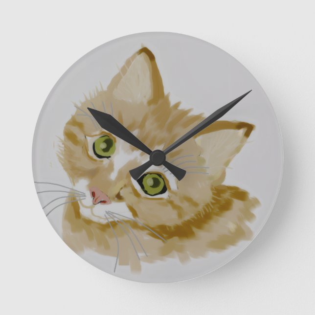 Cat Round Clock (Front)