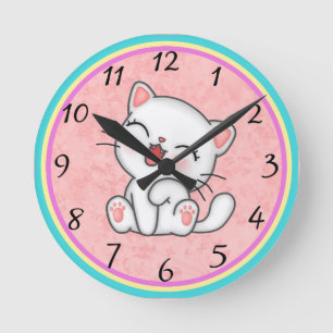 Cat Round Clock