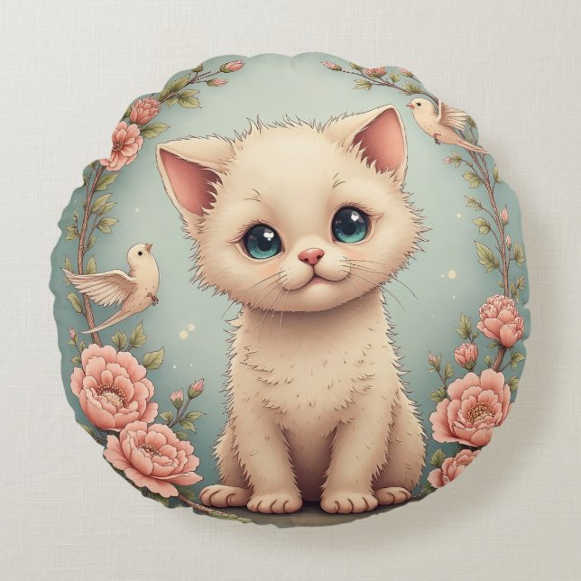 Cat Round Cushion (Front)