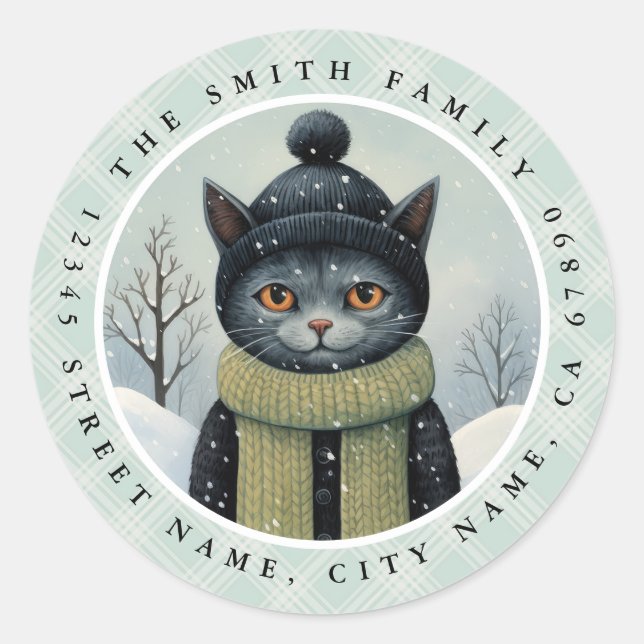 Cat Round Stickers (Front)