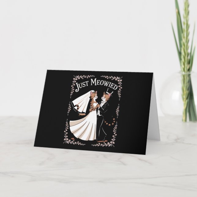 Cat Royal Wedding Funny Just Married Couples Dance Invitation (Front)