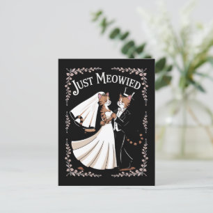 Cat Royal Wedding Funny Just Married Couples Dance Postcard