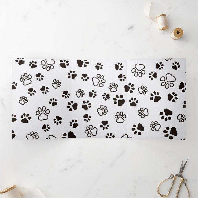 Cat’s Paws Repeated Pattern Tri-Fold Announcement (Inside)
