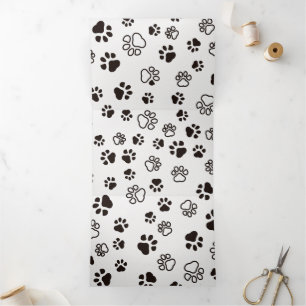 Cat’s Paws Repeated Pattern Tri-Fold Holiday Card