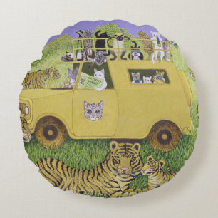 Cat Safari Round Cushion