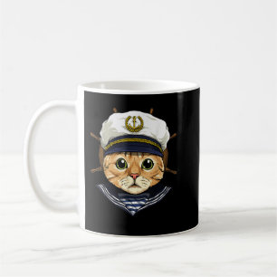 Cat Sailor Boat Captain Feline Cat Kitten T-Shirt Coffee Mug