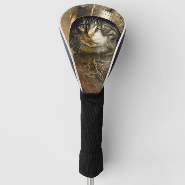 Cat Samurai.  Golf Head Cover (Front)
