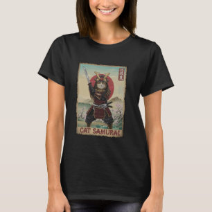 Cat Samurai Japanese Culture Art T-Shirt