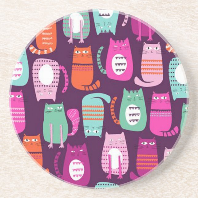 Cat Sandstone Drink Coaster (Front)