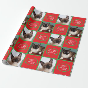 Cat Santa Claws Wrapping Paper