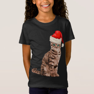 Cat Santa Hat Meowy Merry Christmas In July T-Shirt