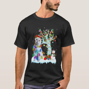Cat Santa's Hat Christmas Tree Light Cat T-Shirt