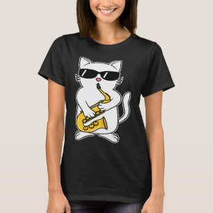 Cat Saxophone Jazz Music Instrument Cats T-Shirt