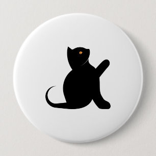 Cat Saying Hello 10 Cm Round Badge
