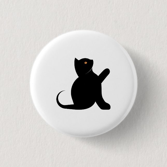 Cat Saying Hello 3 Cm Round Badge (Front)