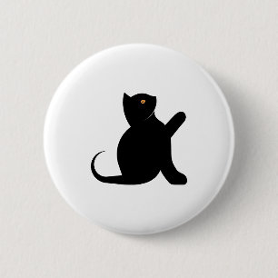 Cat Saying Hello 6 Cm Round Badge