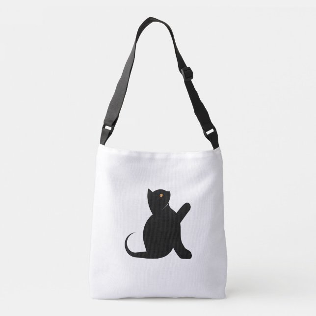 Cat Saying Hello Crossbody Bag (Back)