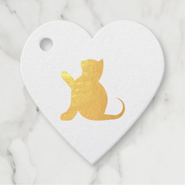 Cat Saying Hello Favour Tags (Front)