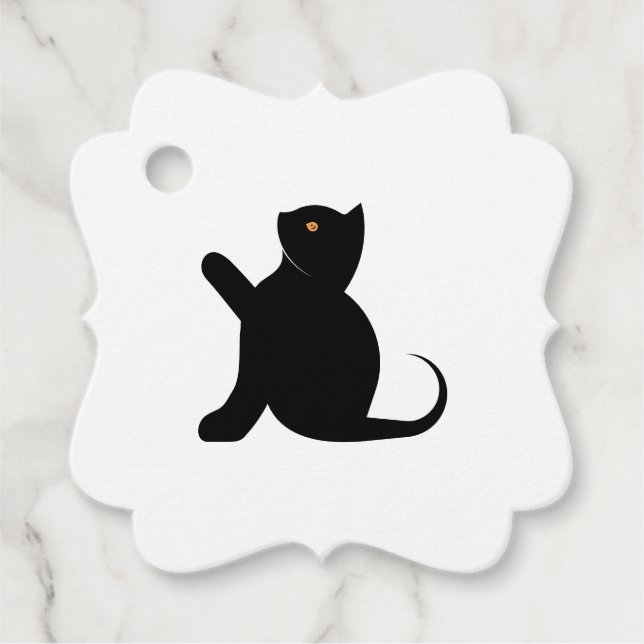Cat Saying Hello Favour Tags (Front)