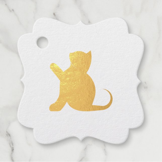 Cat Saying Hello Favour Tags (Front)