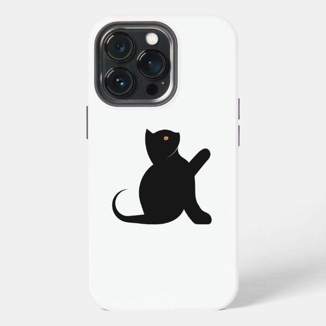 Cat Saying Hello iPhone Case (Back)