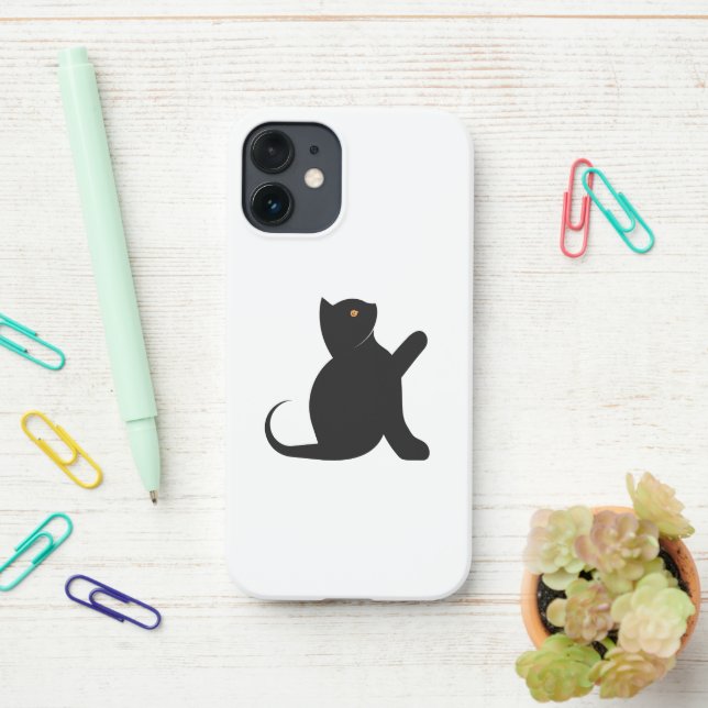 Cat Saying Hello iPhone Case (On Desk)