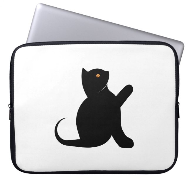 Cat Saying Hello Laptop Sleeve (Front)