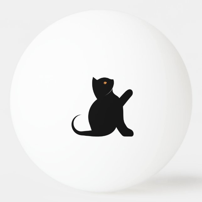 Cat Saying Hello Ping Pong Ball (Front)