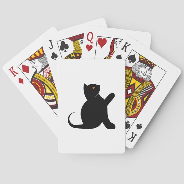 Cat Saying Hello Playing Cards (Back)