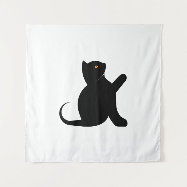 Cat Saying Hello Tapestry (Front)