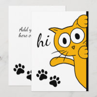 Cat Saying Hi Hello Custom Text Flat