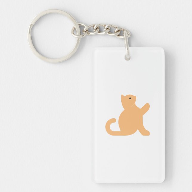 Cat Says Hello Key Ring (Front)