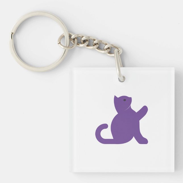 Cat Says Hello Key Ring (Front)
