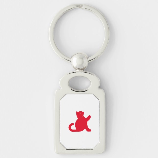 Cat Says Hello Key Ring (Front)