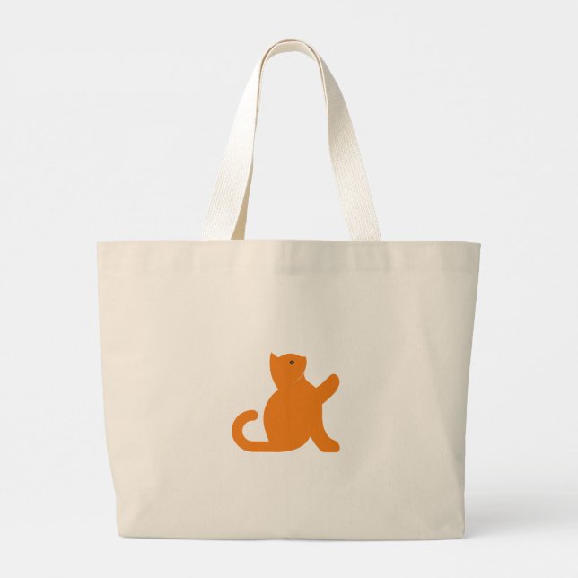 Cat Says Hello Large Tote Bag (Back)