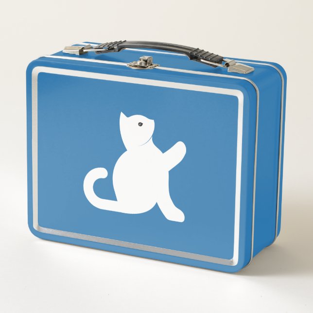Cat Says Hello Metal Lunch Box (Front)