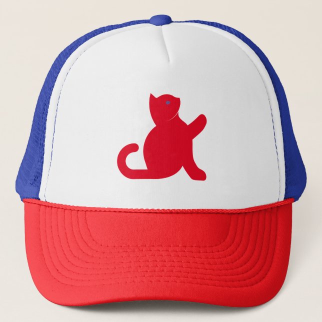 Cat Says Hello Trucker Hat (Front)