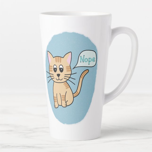 Cat says NOPE Latte Mug (Right)
