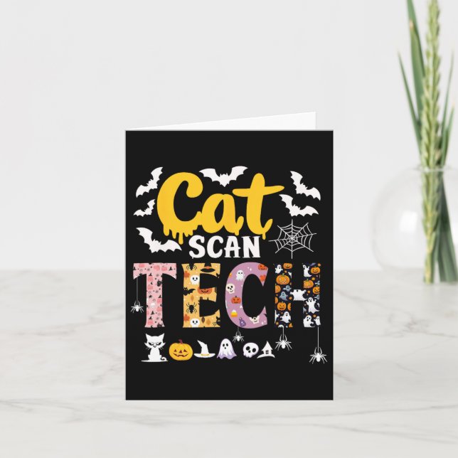 Cat Scan Ct Rad Tech Halloween Costume Spider Fly  Card (Front)