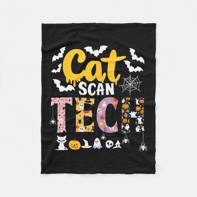 Cat Scan Ct Rad Tech Halloween Costume Spider Fly  Fleece Blanket (Front)