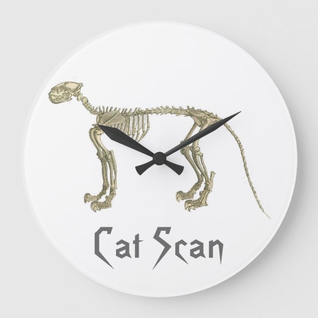 Cat Scan Skeleton Wall Clock (Front)