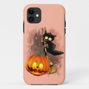Cat Scared by Pumpkin Fun Halloween Character Case-Mate iPhone Case