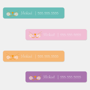 Cat School Class Lunch Name Number Labels